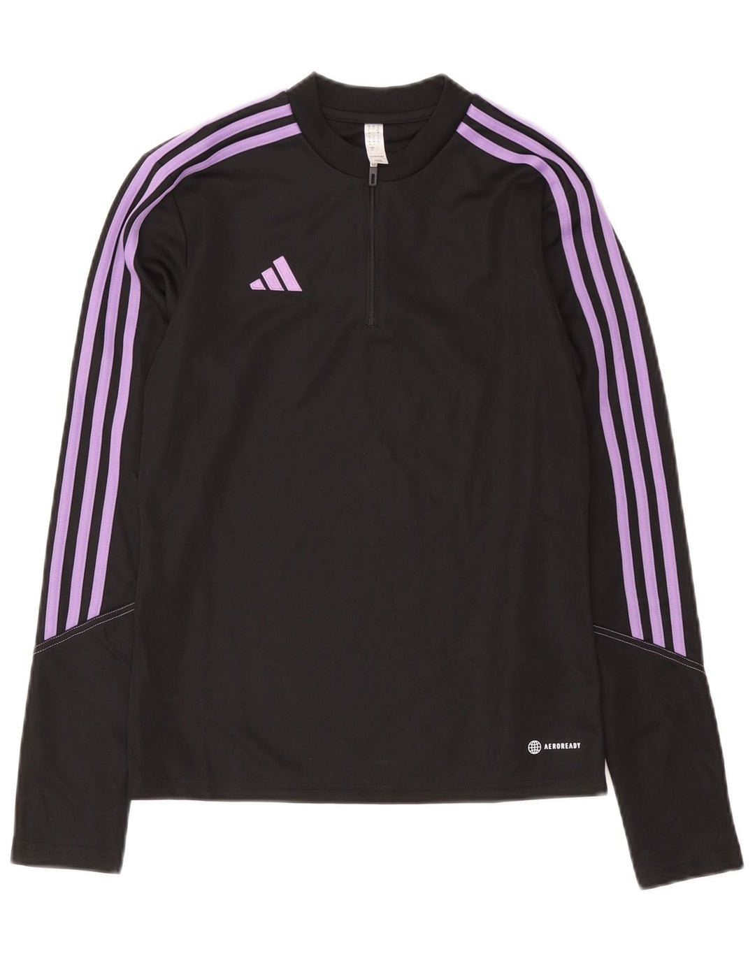 Top de trening Adidas Aeroready Zip Neck Pullover pentru femei UK 8/10 Small Black