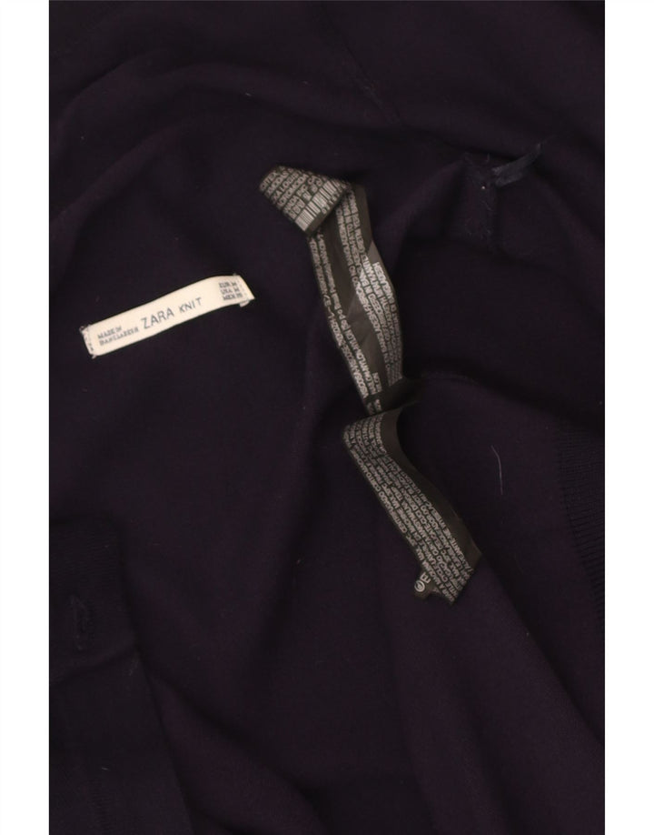 Pulover cardigan deschis pentru femeie Zara UK 12 Medium Bleumarin Viscoză