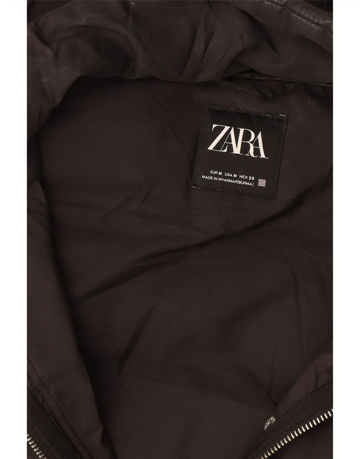 Gilet căptușit cu glugă pentru femei Zara UK 14 Medium Black