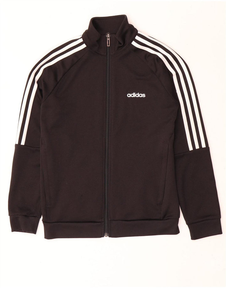 Jachetă Adidas Climalite pentru trening pentru băieți 11-12 ani, poliester negru