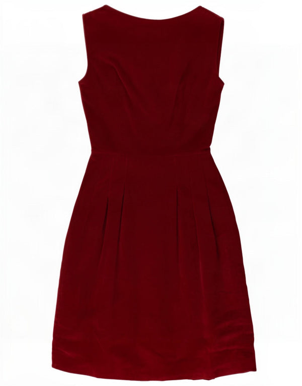 Rochie A-Line din catifea fără mâneci pentru femei UK 12 Maroon mediu