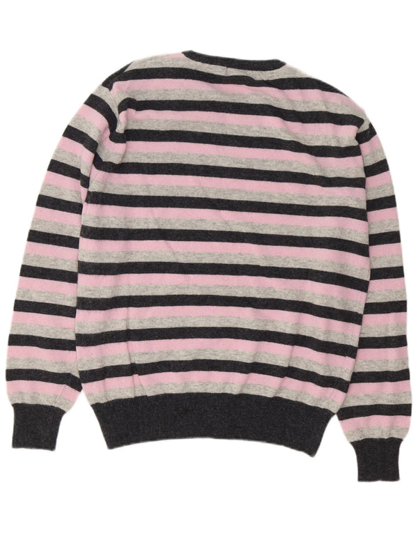 Pulover pentru bărbați Kappa cu gât roșu, lână de miel cu dungi roz mediu