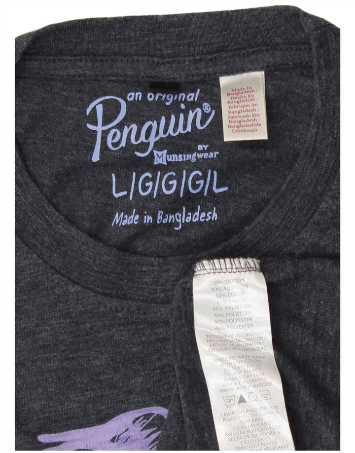 Tricou grafic pentru bărbați Penguin Top mare bumbac gri
