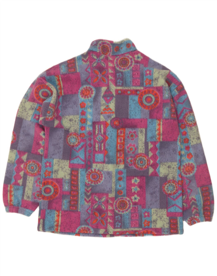 Pulover vintage pentru bărbați, cu gât, cu nasturi, XL, poliester geometric multicolor