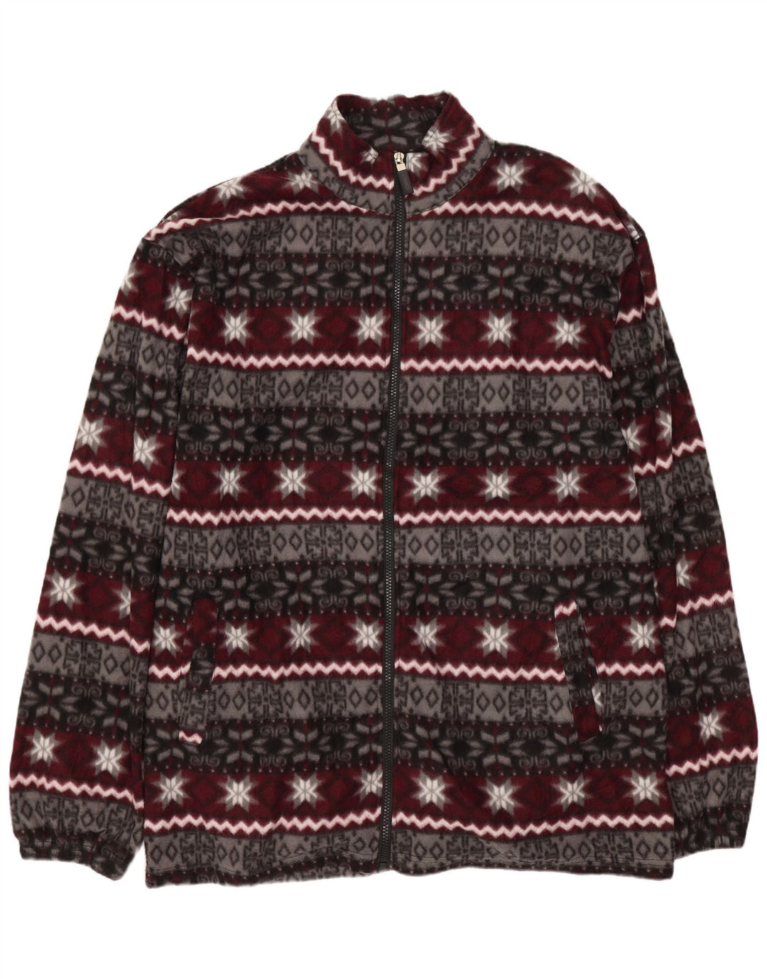 Jachetă fleece pentru bărbați JINHAOLAI UK 46 3XL Gri Fair Isle Poliester