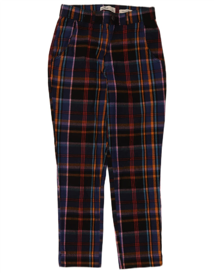 Pantaloni tăiați Hollister pentru damă, mic W27 L25, carouri multicolore