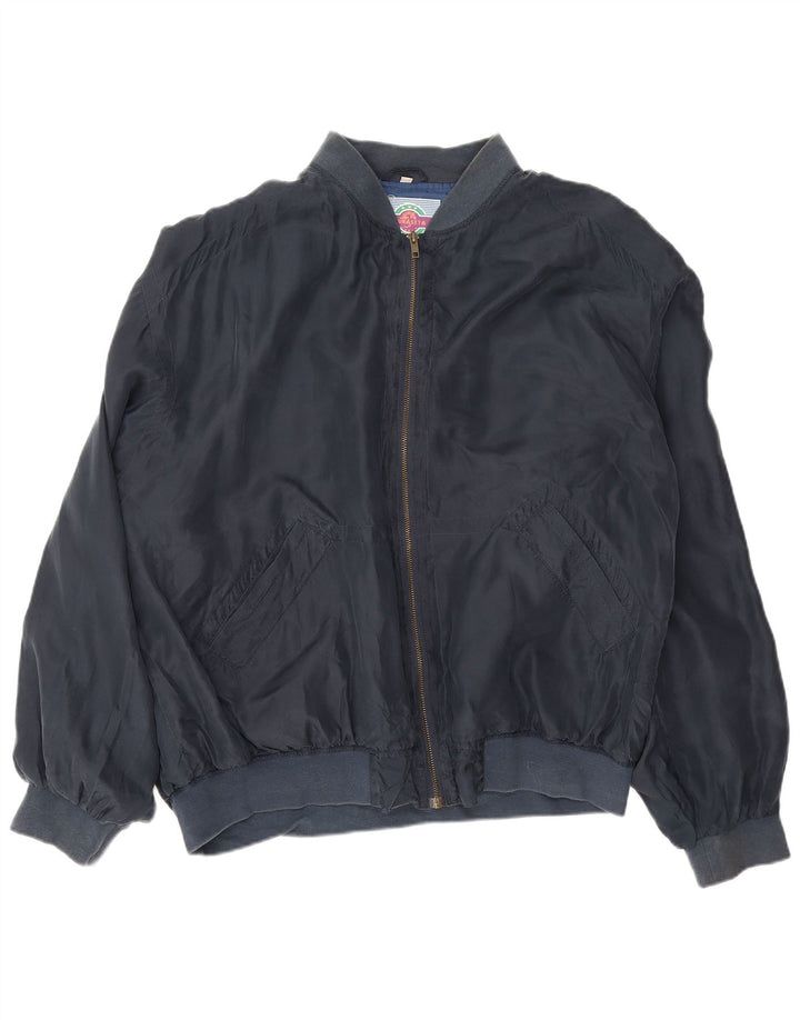 Jachetă Bomber Vintage pentru bărbați UK 42 XL Bleumarin Mătase