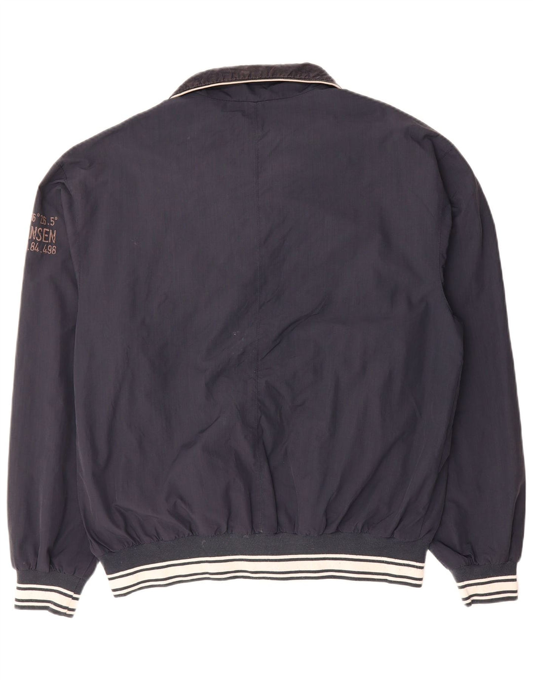 HELLY HANSEN Mens Graphic Bomber Jacket UK 42 XL Navy Blue Nylon