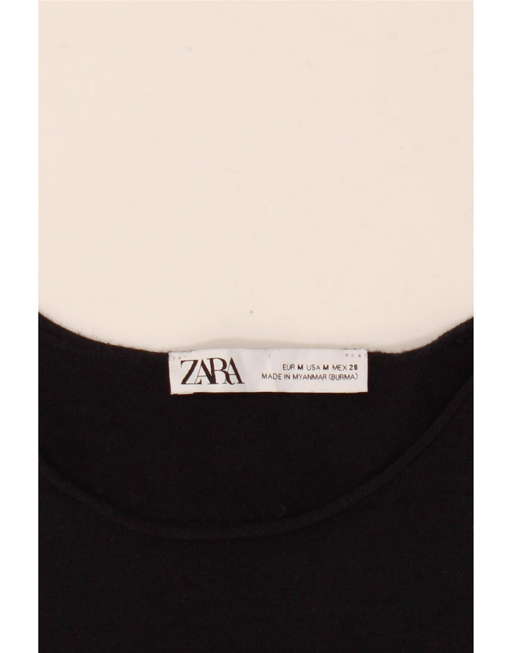 Rochie Maxi cu mânecă lungă pentru femei Zara UK 14 Medium Black Dunge