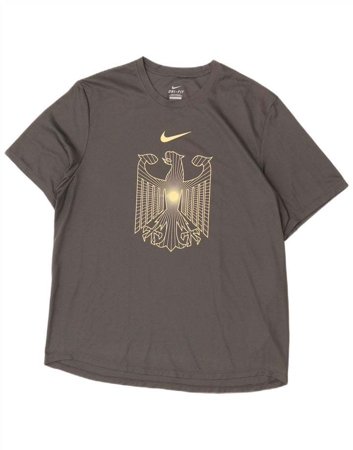 Tricou grafic Nike Dri Fit pentru bărbați Top mare din poliester gri