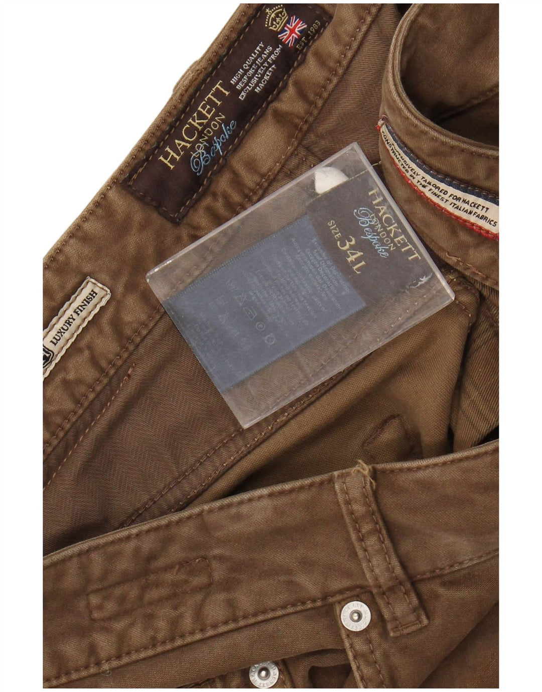 HACKETT Pantaloni casual subțiri pentru bărbați L34 L34 bumbac maro