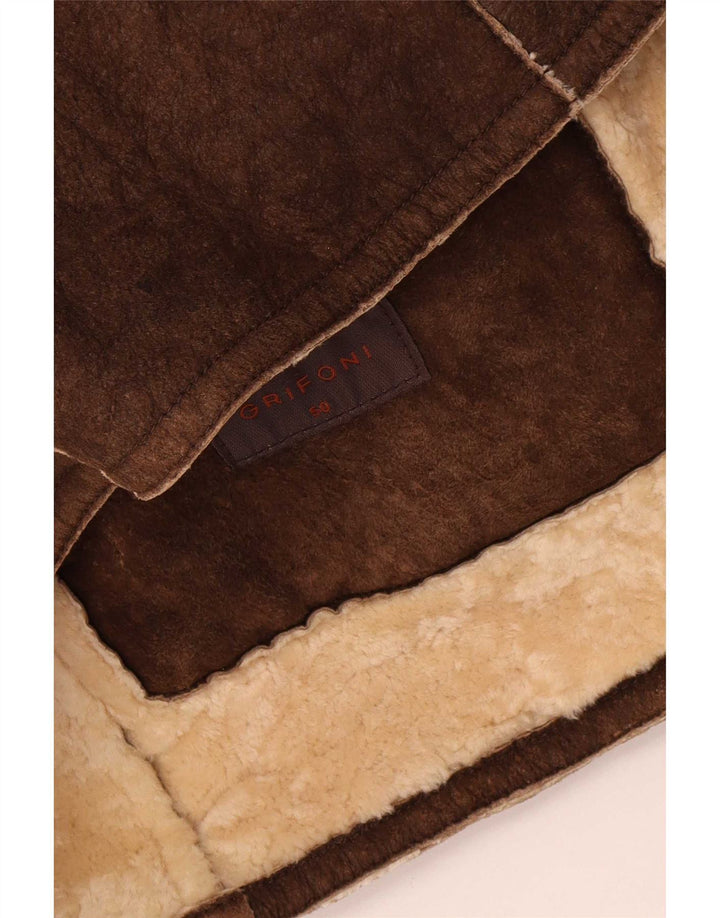 Jachetă din shearling pentru bărbați Grifoni IT 50 Large Brown
