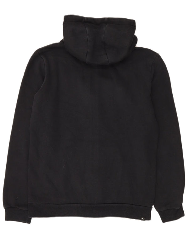 Pulover PUMA Graphic Zip Hoodie pentru băieți 15-16 ani, bumbac negru