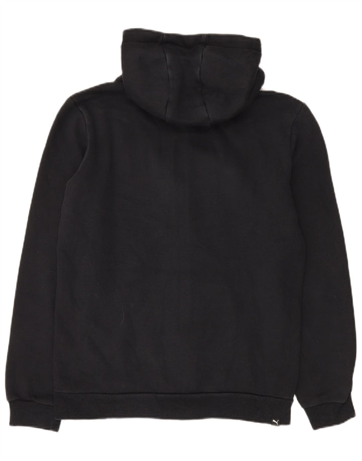 Pulover PUMA Graphic Zip Hoodie pentru băieți 15-16 ani, bumbac negru