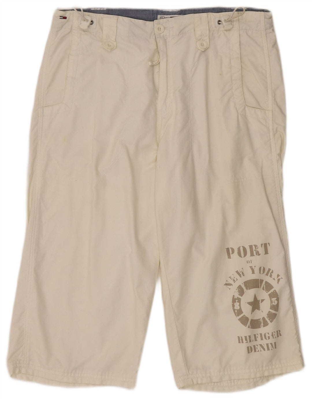 TOMMY HILFIGER Bermude grafice pentru bărbați, bumbac alb, mediu W32