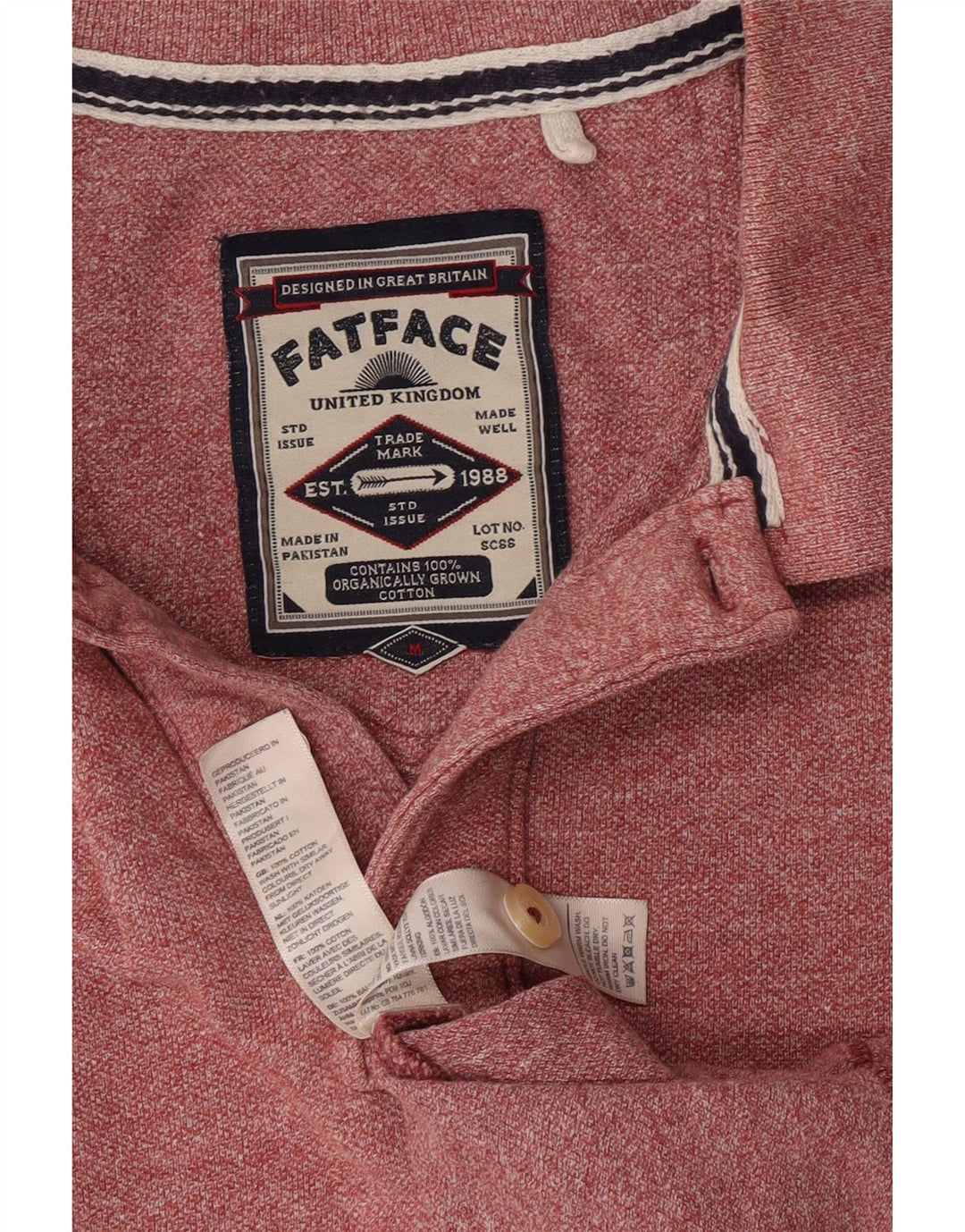Tricou polo pentru bărbați Fat Face, bumbac cu pete roșii medii