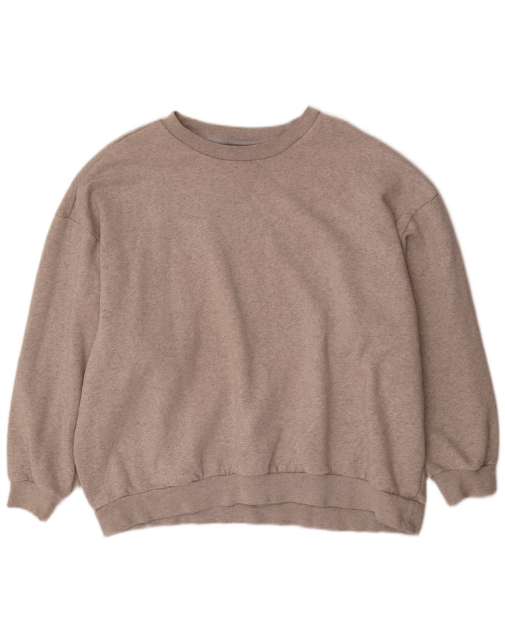Pulover supradimensionat pentru femei Adidas UK 10 Bumbac gri mic