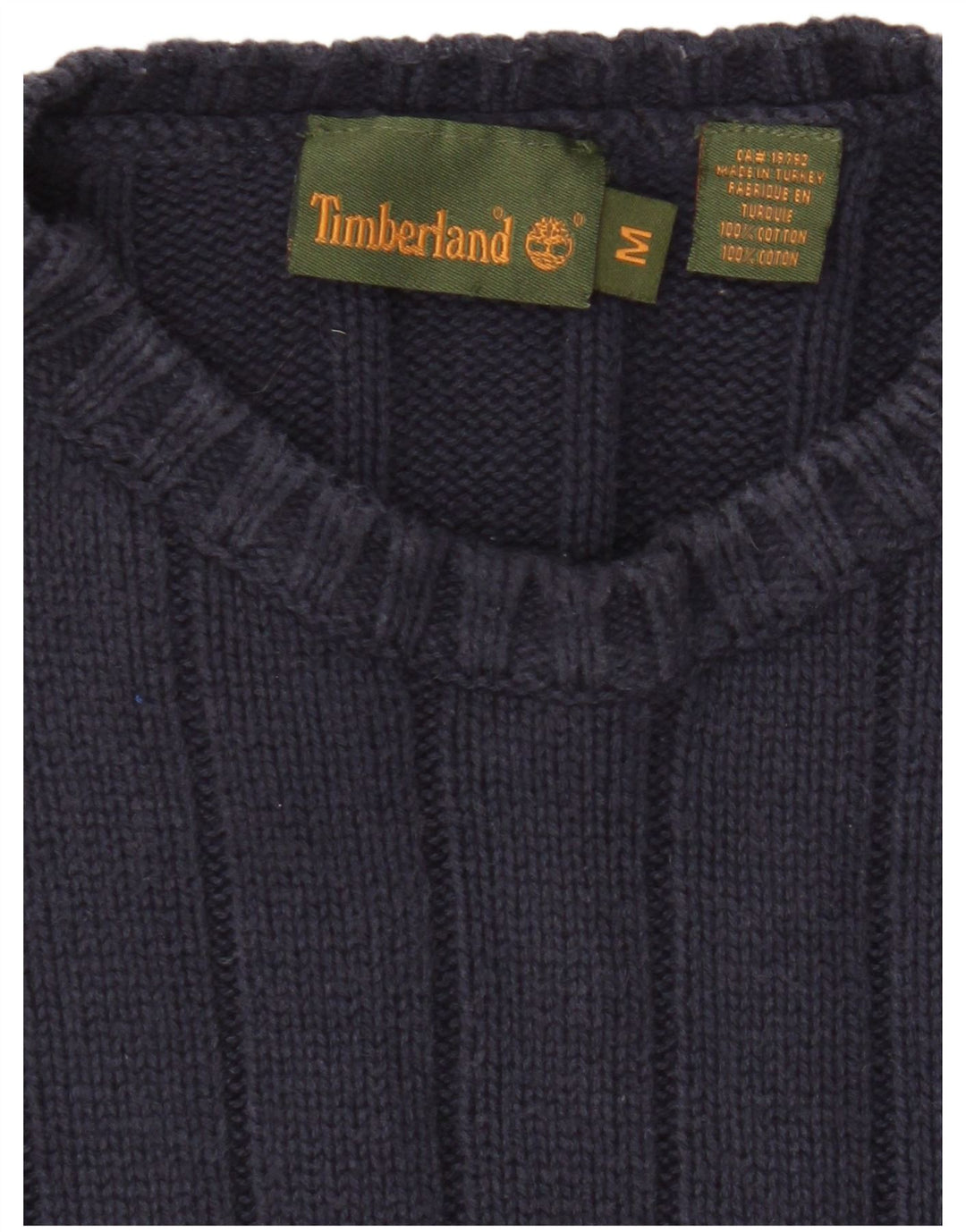 Pulover pentru bărbați Timberland cu gât crew, bumbac mediu albastru bleumarin
