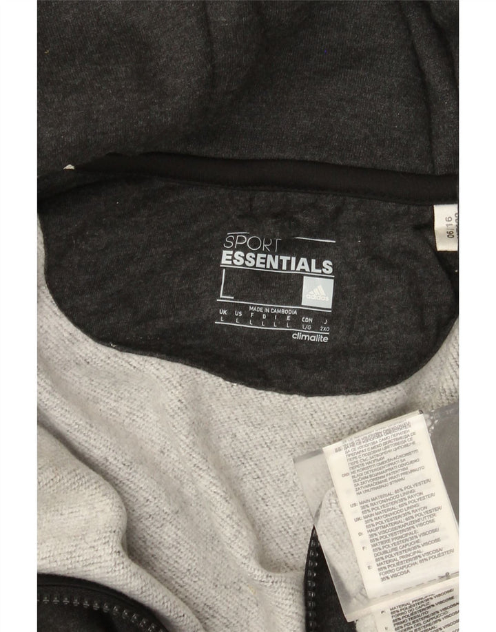 Pulover Adidas pentru bărbați, cu fermoar, poliester mare, gri