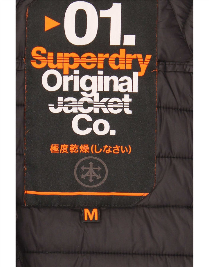 Jachetă căptușită cu glugă Superdry pentru bărbați UK 38 Medium Black Colorblock