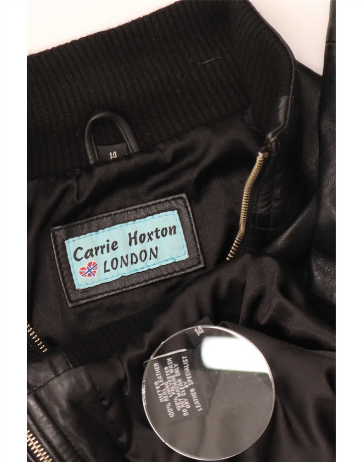 Jachetă de piele pentru femei Carrie Hoxton UK 14 Medium Black