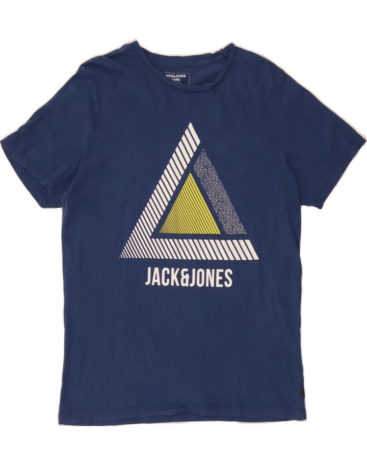 JACK & JONES Mens Graphic T-Shirt Top Medium Navy Blue Cotton Vintage Jack & Jones and Second-Hand Jack & Jones from Messina Hembry 