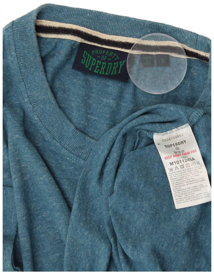 SUPERDRY tricou pentru bărbați Top mic albastru bumbac cu pete