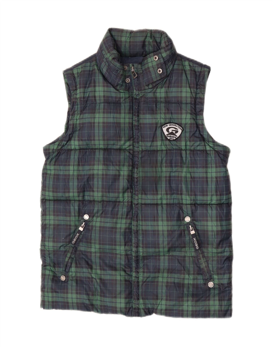 Gilet Căptușit pentru Băieți Geox 9-10 Ani Poliester Check Verde