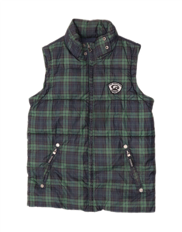 Gilet Căptușit pentru Băieți Geox 9-10 Ani Poliester Check Verde