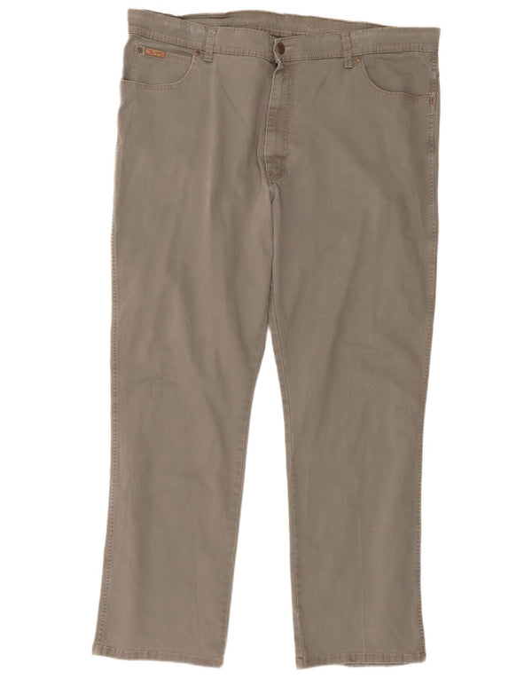 Pantaloni casual drepti Wrangler Texas Stretch pentru bărbați W42 L32 bumbac gri