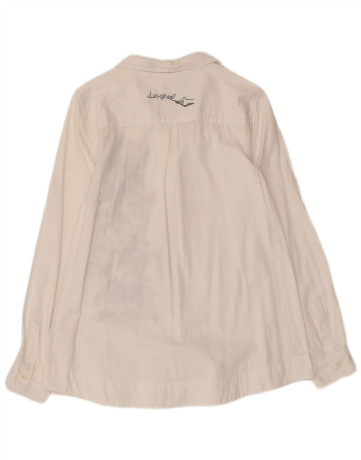 Cămașă cu grafică DESIGUAL pentru femei UK 10, bumbac, alb, floral, mic