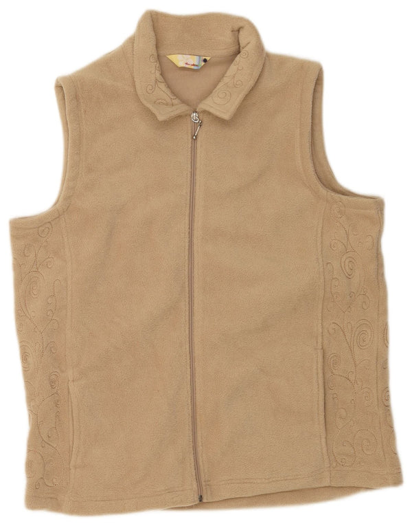 Gilet cu lână Alice Collins pentru femei UK 18 XL poliester bej