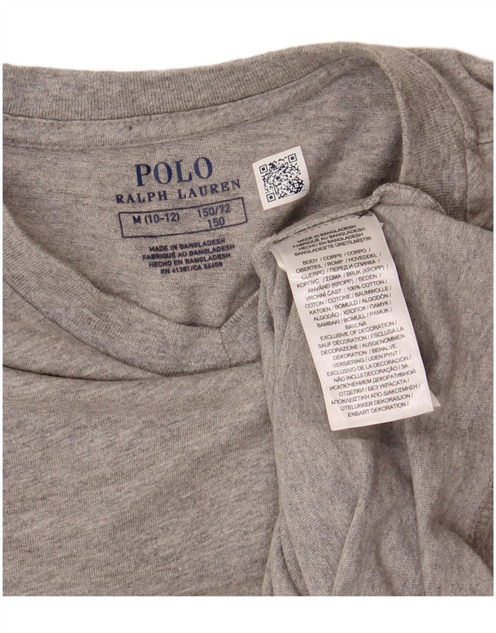 Tricou pentru fete POLO RALPH LAUREN Top 8-9 ani, mediu gri, bumbac cu pete