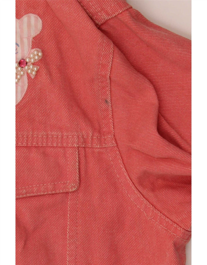 Jachetă de blugi Vintage pentru femei Teddy Bear Graphic IT 42 Bumbac Roz Mediu
