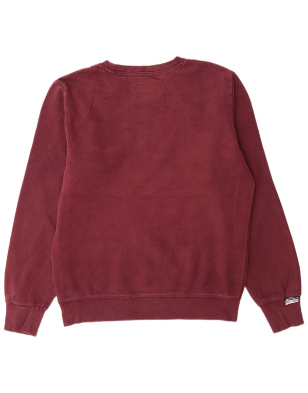 Superdry Mens Graphic Sweatshirt Jumper Large Maroon Cotton