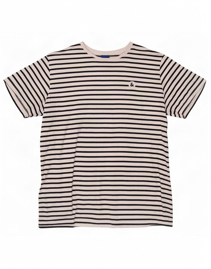 Tricou Jack & Jones pentru bărbați Top mare din bumbac cu dungi albe