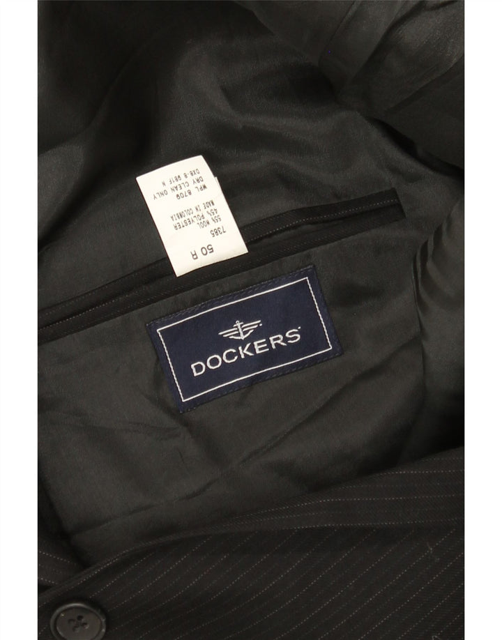 Jachetă pentru bărbați Dockers cu 2 nasturi IT 50 Lână mare neagră cu dungi
