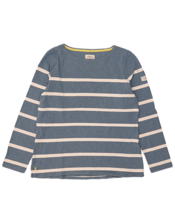 Joules Top pentru femei cu mânecă lungă UK 14 mare, bumbac cu dungi albastre