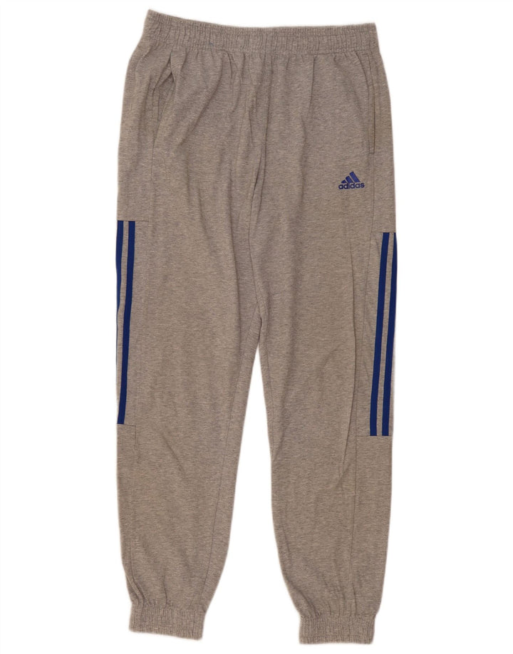 Pantaloni de trening pentru bărbați Adidas Pantaloni de jogging, bumbac cu pete gri mediu
