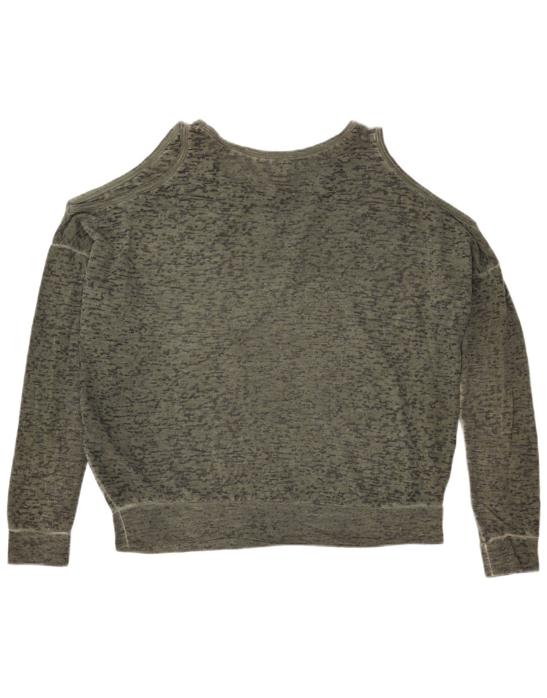 Top supradimensionat ZARA pentru femei cu mânecă lungă UK 14 Medium Kaki Flecked