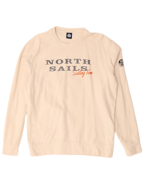Hanorac grafic pentru bărbați North Sails, XL, bumbac alb