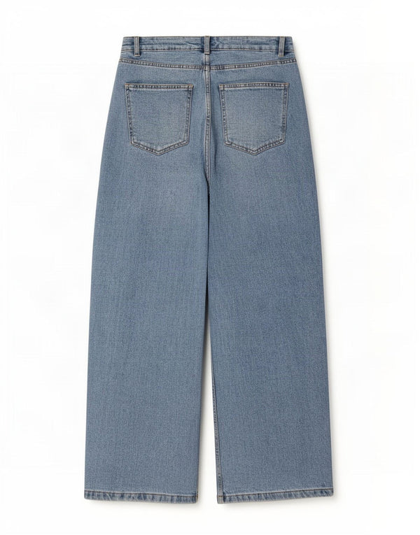 Blugi pentru femei Marks & Spencer cu picioare largi UK 12 Medium W30 L29 Blue Bumbac