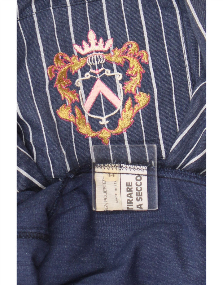 Jachetă Vintage pentru femei cu paragate supradimensionate IT 44 Medium Blue Striped