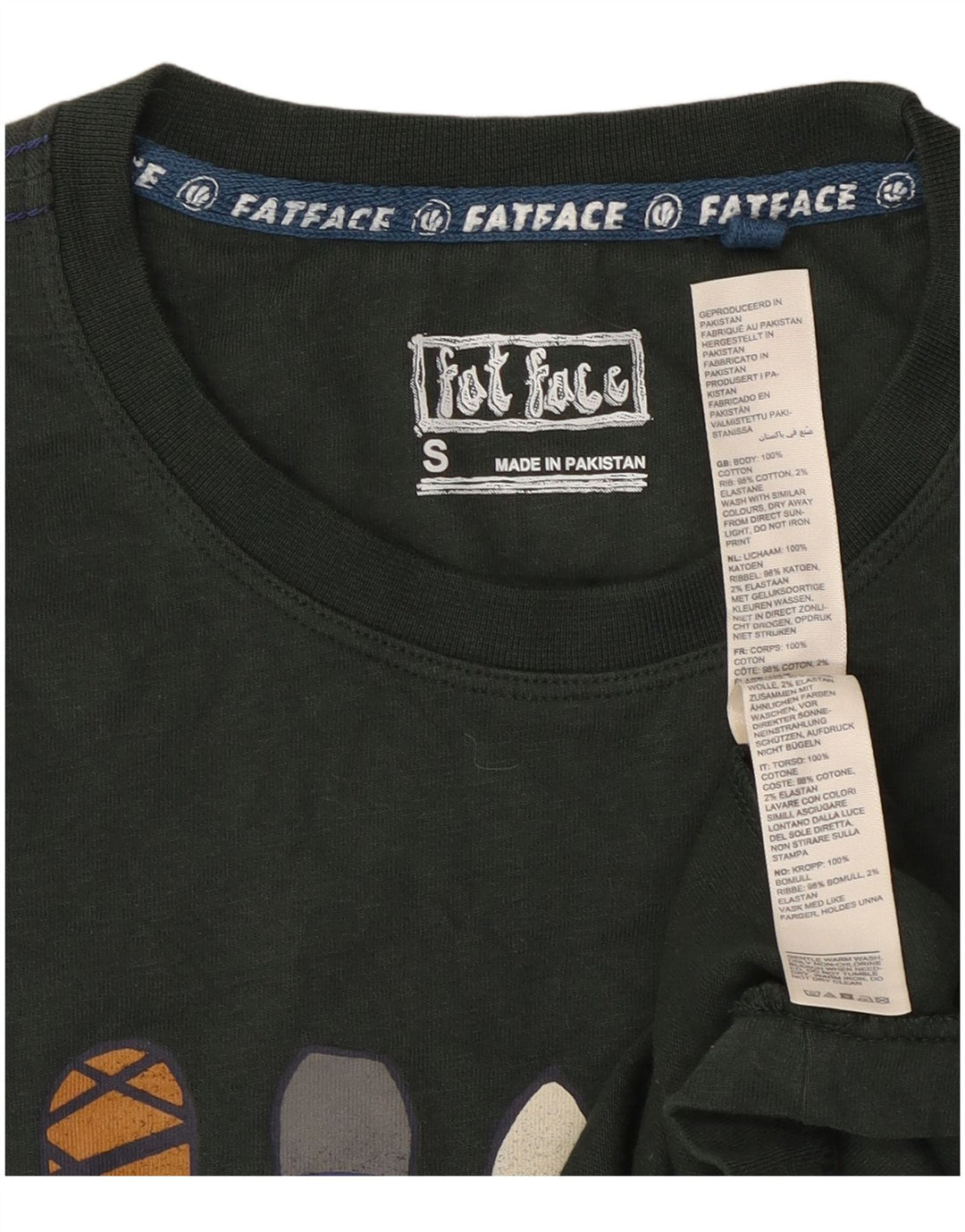 Tricou grafic pentru bărbați Fat Face Top mic, verde, bumbac