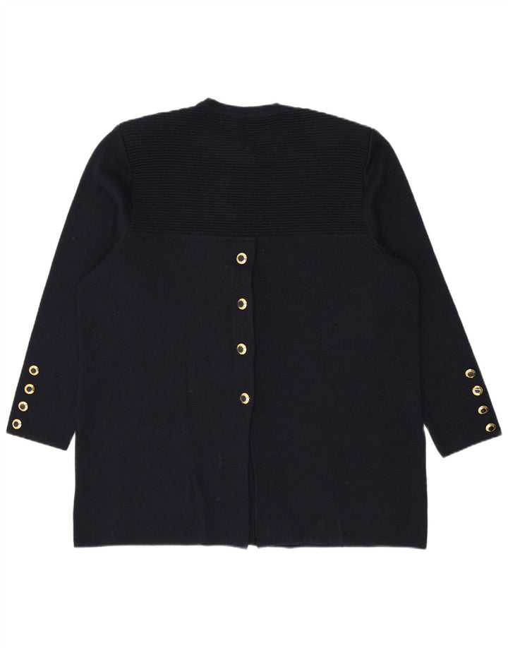 Pulover cardigan supradimensionat cu paragate vintage pentru femei IT 46 mare bleumarin
