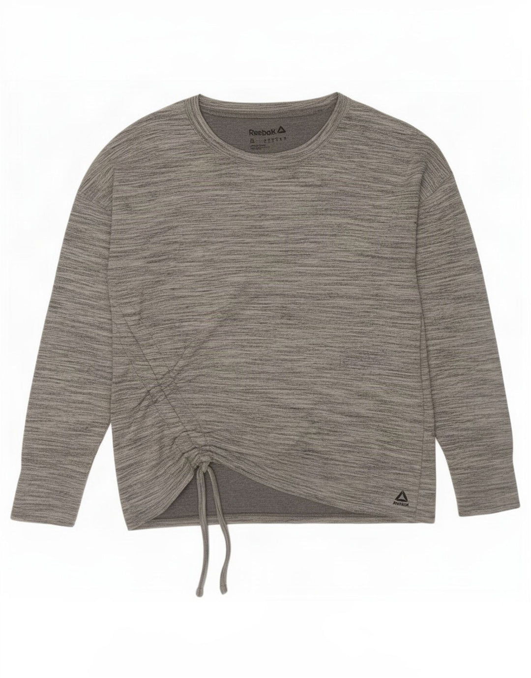 Top supradimensionat pentru femei Reebok cu mânecă lungă UK 10, mic, gri, poliester pătat