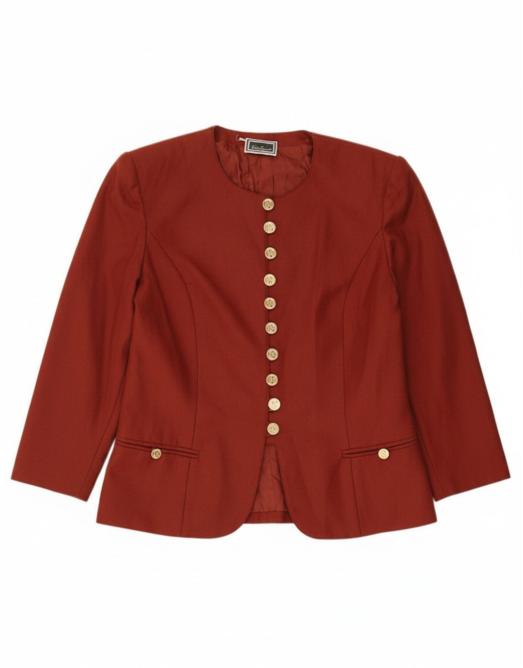 LUISA SPAGNOLI Womens Blazer Jacket IT 48 XL Burgundy Acetate