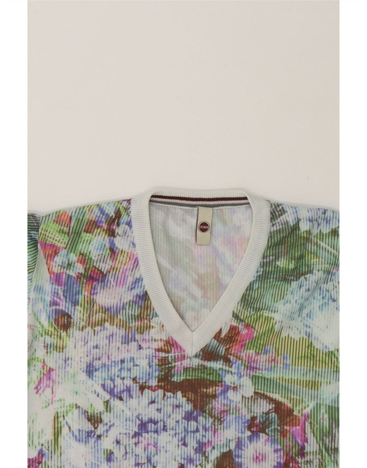 COLMAR Womens Sweatshirt Jumper UK 10 Small Multicoloured Floral Polyamide Vintage Colmar and Second-Hand Colmar from Messina Hembry 
