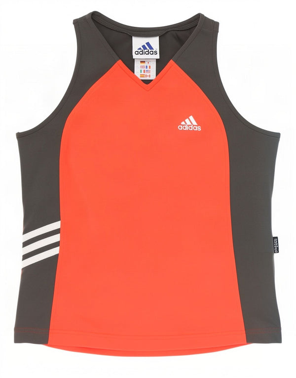 Adidas Fete Climalite Crop Vest Top 15-16 Ani Gri Colorblock Poliamidă