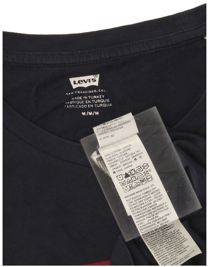 Tricou grafic pentru bărbați Levi's Top mediu din bumbac bleumarin